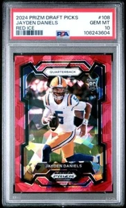 2024 Panini Prizm Draft Red Ice #108 Jayden Daniels RC-Rookie graded PSA 10 - Picture 1 of 1