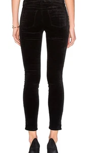 J BRAND JEANS Velvet Moto TORI Zipper cuff Skinny Mid Rise BLACK pants $298 24 - Picture 1 of 9