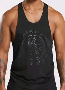GYMSHARK Fitness 'Legacy Logo Stringer' Workout Train Exercise Tank Black S Sm - Picture 1 of 8