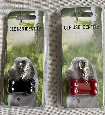 Lot De 2 Cles USB Pour Collier Chien - Photo 1/3
