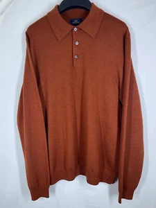 Brooks Brothers Polo Mens Large Red Wool Long Sleeve Button Stretch Shirt VTG US - Picture 1 of 10