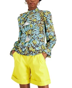 MSRP $60 Inc International Concepts Printed Ruffled Top Size Medium - Picture 1 of 1