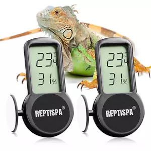 Reptile Thermometer Hygrometer, Pack of 2 Digital Thermometer Humidity Meter - Picture 1 of 12