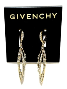 GIVENCHY Gold-Tone Bijoux Crystal Orbital Open Drop Earrings NWT $58 - Picture 1 of 8