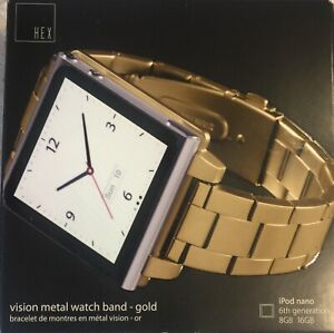HEX iPod Nano (6th generation) for the Vision Metal Watch Band - HX1026 - Gold -