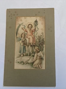 Postkarte Ansichtskarte alt Weihnachten Kinder Weihnachtskarte Krippe-Unsigniert - Bild 1 von 5