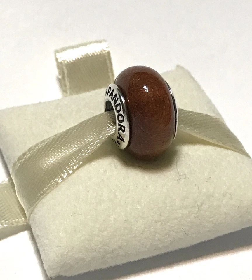 Pandora Madera Dije Muiracatiara Marrón Plata 925 ALE 790702+ Caja Auténtica Foto 1 de 4