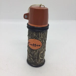 Coffee Thermos Coffee Thermos Ornament Camouflage and Rust Cap 3 3/4” Tall - Picture 1 of 9