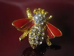 Fliege - mit Strass & Emaille - Anstecker, Pin, Clutch - neu - - Bild 1 von 1