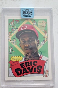 2018 Topps Archives 1992 card ERIC DAVIS Signature Series Auto 9/10 Topps Kids - Picture 1 of 3