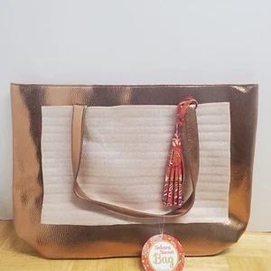 Sahara Sunset Bag Large Carry All Tote NWT Gold Foil Color Brentwood Beauty - Picture 1 of 10