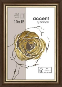 Ascot Holzrahmen 10x15 cm dunkelbraun/gold - Bild 1 von 7