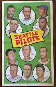Seattle Pilots 1969 Topps Poster - Inaugural Season (And the Only!) - Brewers - Picture 1 of 2