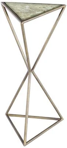 Mesa Acento Triángulo Triangular Adobe Polvo Lavado Roble Antiguo Metal Latón - Imagen 1 de 1