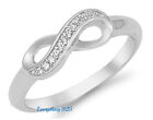 Sale!Sterling Silver 925 INFINITY KNOT DESIGN CLEAR CZ PROMISE RING 6MM SIZE5-10