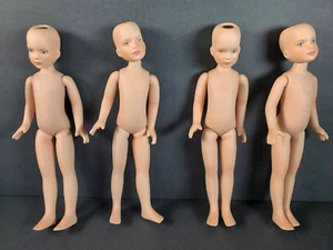 SET (4) FOUR Ceramic Doll Parts to Make a Doll Head & Body Face Painted 8 1/2" - Picture 1 of 16