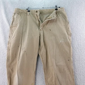 Carhartt Mens Size 36x32 Tan Work Pants Carpenter Utility Canvas Pants Y2K Baggy - Picture 1 of 7