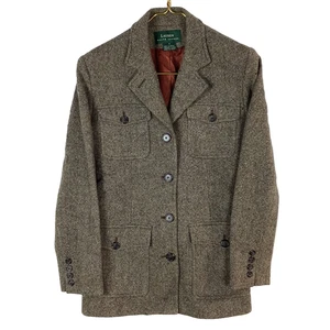 Vintage Lauren Ralph Lauren Wool Peacoat Size 4 Belted Satin Lined 90s Trench - Picture 1 of 4