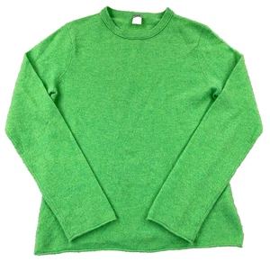 J Crew Sweater Women Large Lime Green Cashmere Pullover Crew Neck Ladies * - Picture 1 of 10
