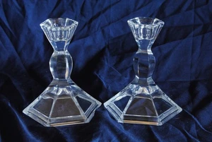 Par de candelabros de vidrio vintage - Imagen 1 de 1