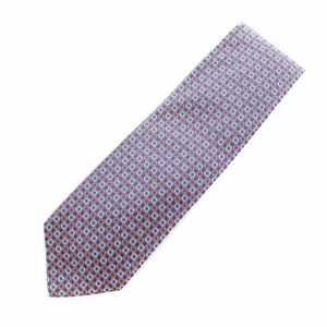 HERMES Neck tie Navy Blue Silk Logo japan seller N0126 39 Made in France - Imagen 1 de 7