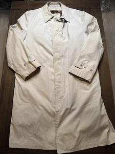 London Fog Maincoats Impermeabile Uomo 42 Lungo Beige Zip Out Peluche Fodera Claeth - Foto 1 di 9