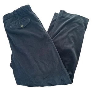Pantalones de pana ajustables plisados negros cintura cómoda LL Bean para hombre 36x32 usados en excelente estado - Imagen 1 de 5