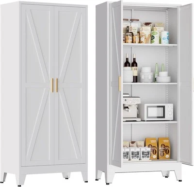 Elegro 61"H Metal Farmhouse Kitchen Pantry,Metal Storage Cabinet with 3 Shelves - Image 1 of 3