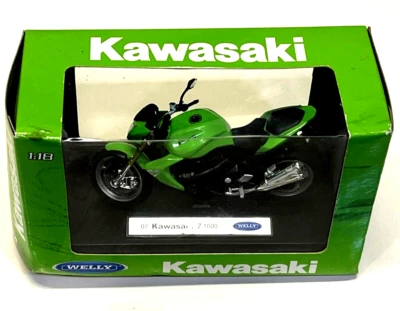 Welly 1/18 07 Kawasaki Z 1000 Green Model Motorbike New - Image 1 of 4