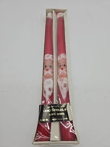 Pair Of Vintage Lenox Christmas Santa Claus 12” Taper Candles In Box Unused - Picture 1 of 5