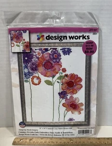 NEW Design Work "Watercolor Garden" Counted Cross Stitch Picture Kit - Picture 1 of 6