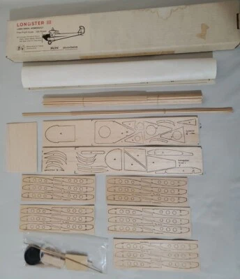 VINTAGE R/N MODELS LONGSTER III BALSA AIRPLANE KIT 36" - *READ* - Image 1 of 4