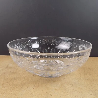 Stuart Crystal STU28 Floral Cut Glass Center Bowl 9.25" x 3.5" VGC England - Image 1 of 4