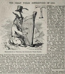c1850 THE GREAT WELSH EISTEDDFOD OF 1850 Original Antique Print - Picture 1 of 3