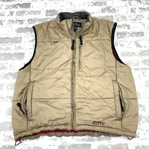 Eddie Bauer Vest Men Large Tan Brown Puffer Jacket Coat EBteck Tech Full Zip * - Picture 1 of 11