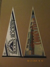 MLB Colorado Rockies Vintage Lot of 2 1995 Team Logo Baseball Pennants