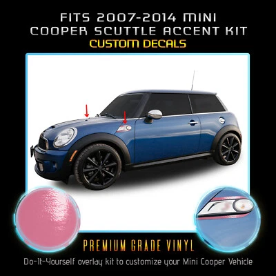 Kit de calcomanías de vinilo para Mini Cooper Scuttle 2007-2014 rayas - mate brillante Foto 1 de 4