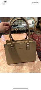 CALVIN KLEIN GOLD HANDBAG  - Picture 1 of 10