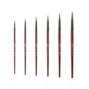 XDT#941 Round Tip Art Brush 6 Pc #1#3#5#7#9#11 Set SableMixed Acrylic Watercolor - Picture 1 of 5