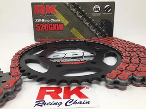 Red 2009-15 Suzuki SFV650 Gladius RK GXW520 OEM 15/46 Chain and Sprockets Kit - Picture 1 of 7