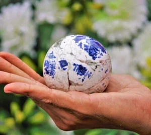 Chakra Stone Large 70MM Blue Sodalite Stone Metaphysical Healing Sphere Ball - Picture 1 of 10