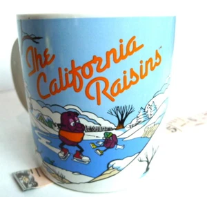 California Raisins Coffee Mug Ice skating sledding Scenic 1988 Vintage - Picture 1 of 6