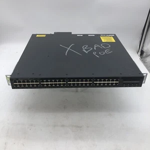 Cisco WS-C3650-48FD-L V05 48-Port Gigabit PoE + 2x 10Gb SFP+ | READ. BAD POE - Picture 1 of 12
