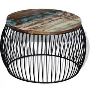 Wooden Round Coffee Table Vintage Style Fully Handmade Home Furniture Durable - Picture 1 of 7