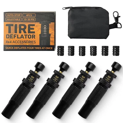 Auto-Stop Tire Deflator Valve Kit Screw-on Tyre Air Down Tool for Off-road 4x4 - Image 1 of 4