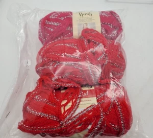 Premier Starbella Flash Yarns 3 Skeins Glitter 3.5 oz. Red Ruby 16-6 Pink Topaz - Picture 1 of 5