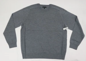 Men's Crewneck Knitted Pullover Wool Sweater Long Sleeve Gray XL - Picture 1 of 13