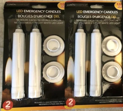 Emergency Storm LED Battery Candles 5”H X 0.75”D 100 Hours a Pack 2 Sets = 4 pcs - Image 1 of 4