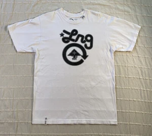 LRG Lifted Research Group T-Shirt Men's Large Black Arrow Tree Logo White Tee - Picture 1 of 10
