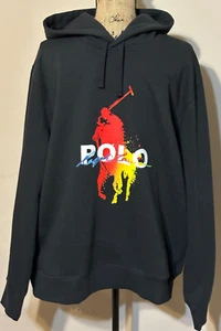 New Mens Polo Ralph Lauren SZ XL Pony Horse Graphic Print Hoodi C15 - Picture 1 of 6